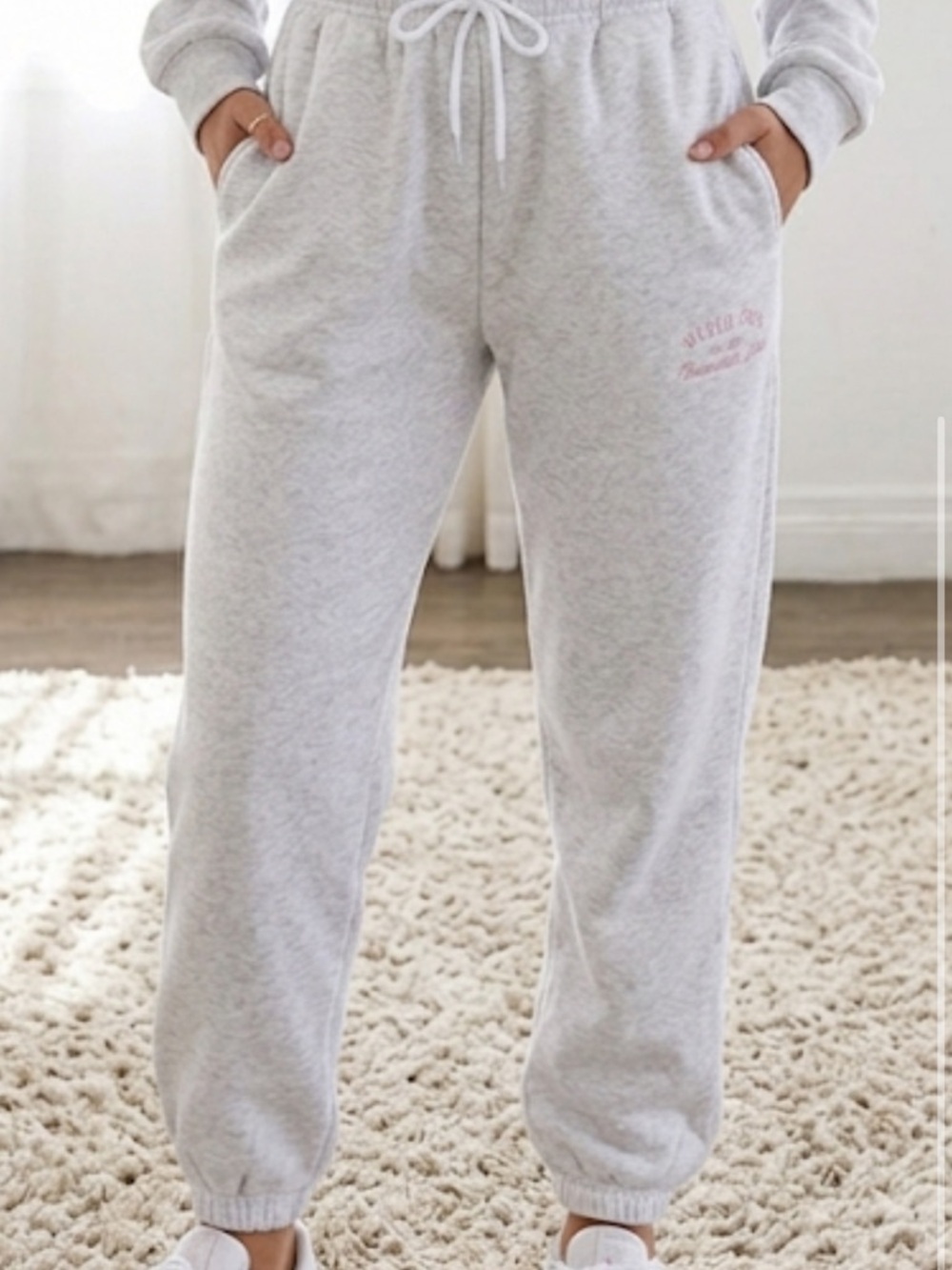 White Fox Boutique Light Heather Gray Jogger Sweatpants Size XS